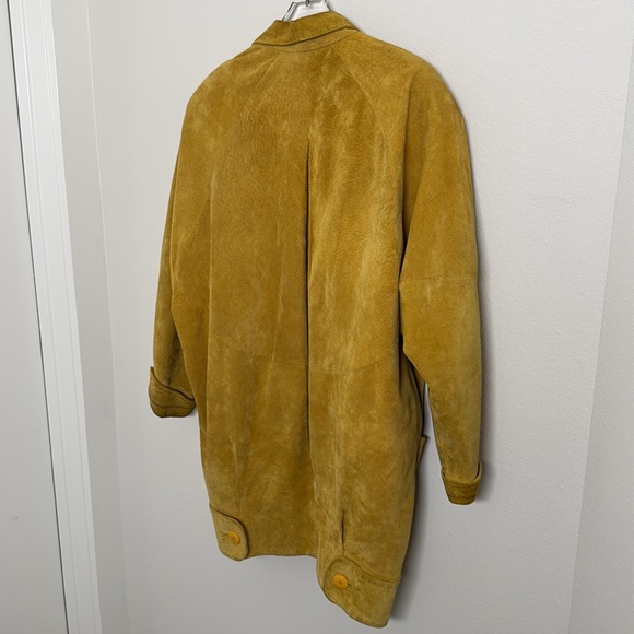 VINTAGE GENUINE LEATHER SUEDE CACOON SHAPED JACKET SZ L - Picture 9 of 11